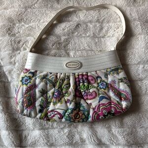 Vera Bradley White and Multicolor Paisley Shoulder Bag
